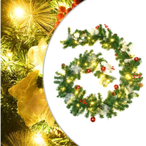 Guirnalda de Navidad con luces LED PVC verde 2,7 m vidaXL