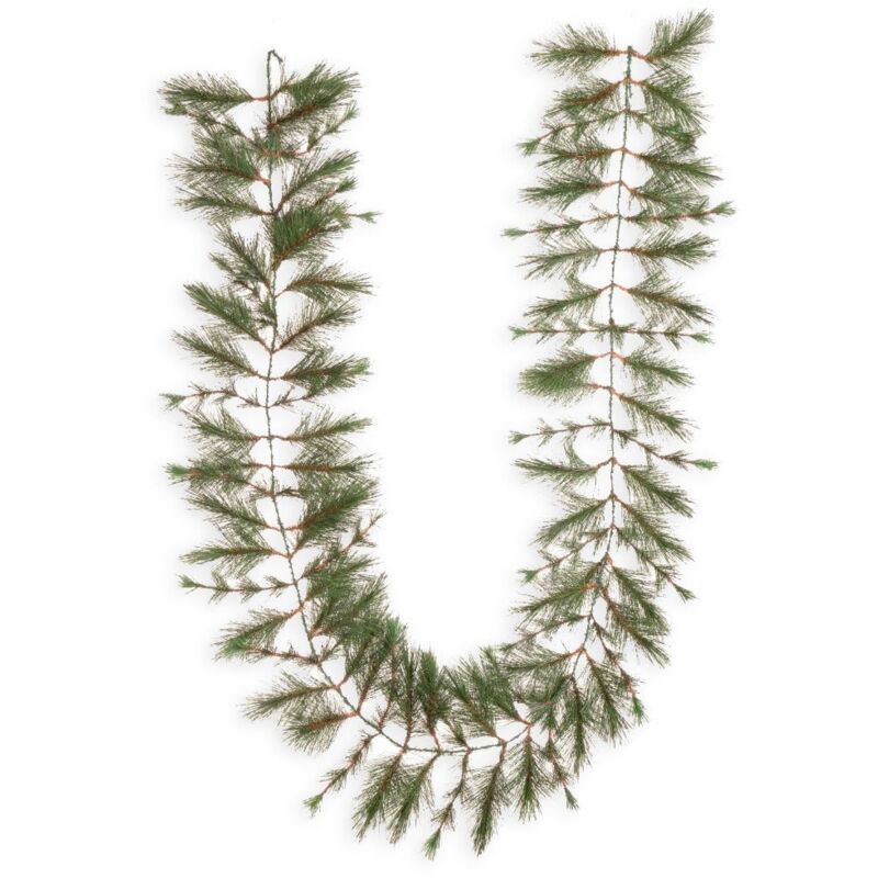 

Guirnalda de Navidad de pino con 100 ramas de PVC verde de 270 cm