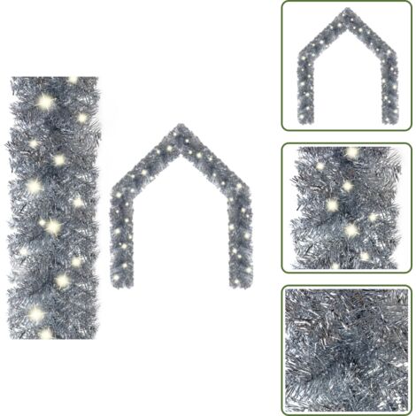 Guirnalda de Navidad - vidaXL Guirnalda de Navidad con luces LED plateado 10 m - Guirnalda LED plateada