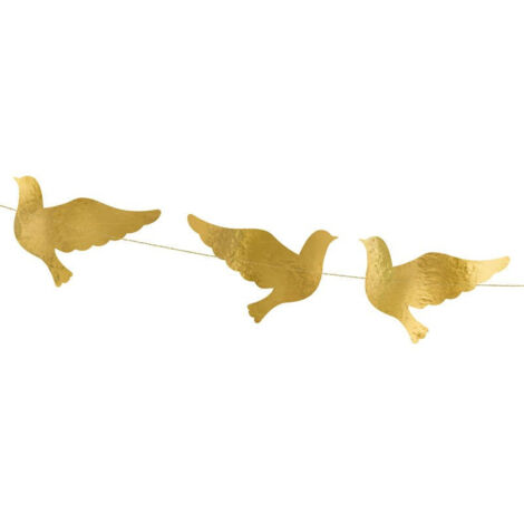 Guirnalda de palomas, dorada, 112 cm