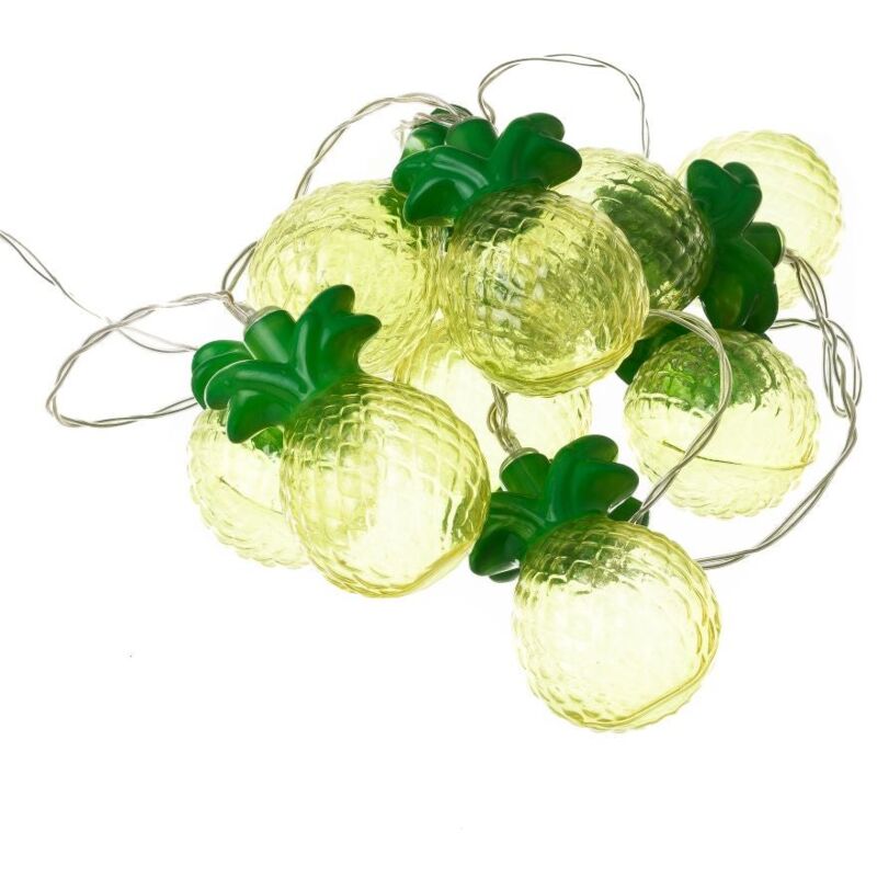 

Guirnalda de piñas de polipropileno con 10 luces led exótica amarilla de 175 cm