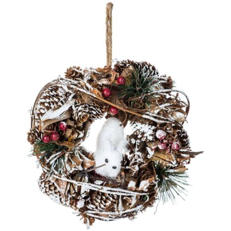Guirnalda de piñas y personaje 19cm madera - Feeric lights & christmas