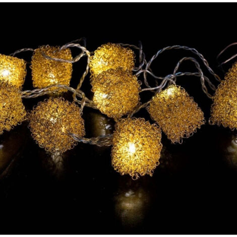 Guirnalda Decorativa de Led Cuadrados Hilos Dorados.
