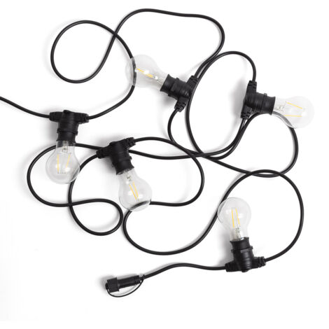 Guirnalda Exterior con Bombillas LED B22 Filamento A60 5m IP44 Negro 4000K Blanco Neutro