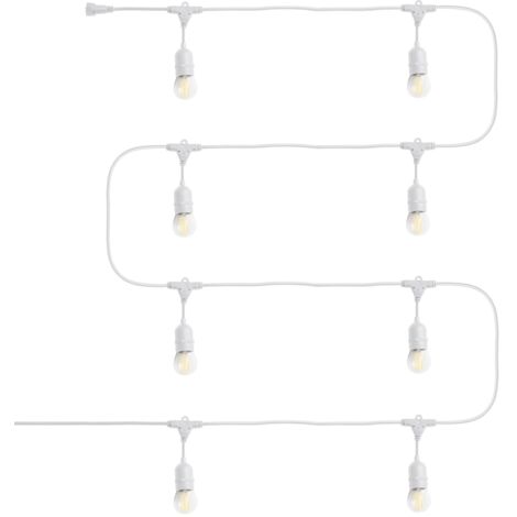 Guirnalda Exterior con Bombillas LED E27 Casquillo Gordo Filamento 5.5m IP65 Blanco 4000K Blanco Neutro