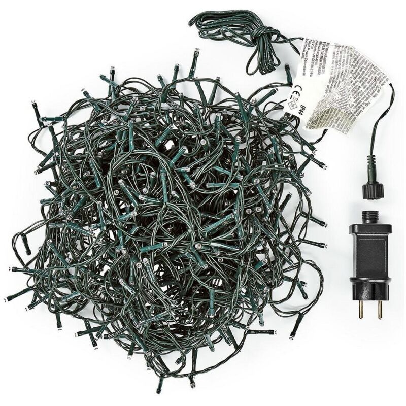 Ecd Germany Cadena De Luces De Hadas Para El Árbol De Navidad 18m 240 LEDs Blanco Cálido IP44 Impermeable Interior/Exterior Iluminación Decoración