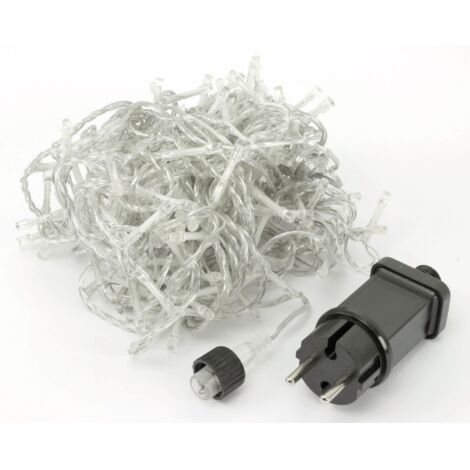 GUIRNALDA FIJA 120 LEDS BLANCO CALIDO 220V 12m IP44 CABLE TRANSPARENTE