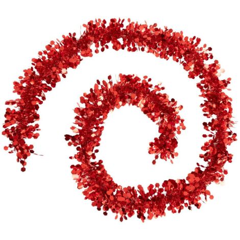 Guirnalda hexagonal de hebras finas 10cmx2m 6 pliegues rojo - Feeric lights & christmas