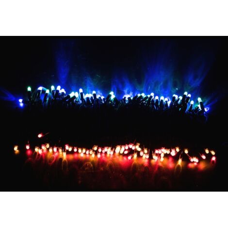 Guirnalda LED 144 Luces Multicolor 15 m con 8 Efectos, Memoria y Unión Múltiple IP44