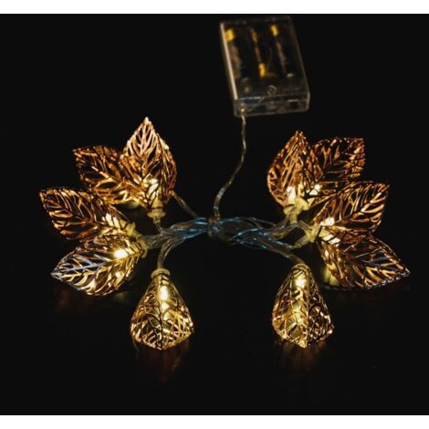 Guirnalda Led 8 Hojas Color Cobre
