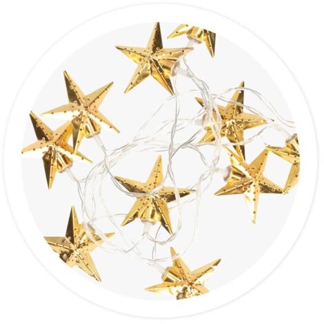 Guirnalda LED a pilas con Estrellas doradas LED 2700-3000K