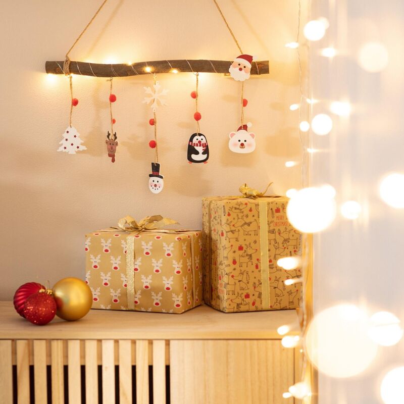 

Guirnalda LED Colgante Tronco de Navidad Madera - Madera