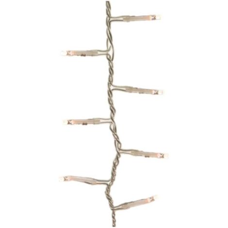 Guirnalda led compact parpadeante blanco calido 750l cable transparente 21m