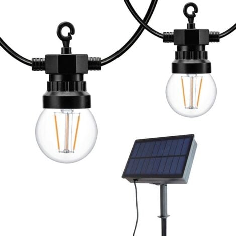 Guirnalda LED Con Panel Solar De 8 Metros Con 10 Bombillas