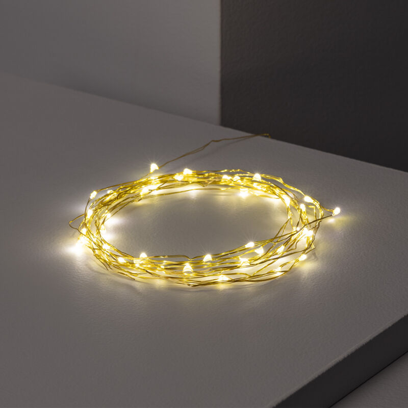 

Guirnalda Alambre LED Dorada con Batería 5m/10m 5 m - 5 m