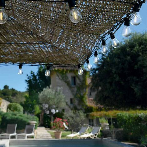 Guirnalda LED exterior 8 bombillas filamento blanco cálido