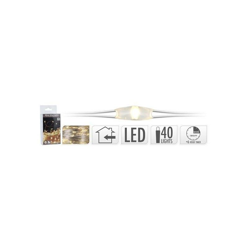 

Guirnalda Led Interior Hilo Plata Con Temporizador Blanco Calido-40L / 2,05M