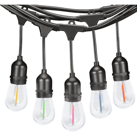 Guirnalda Led Solaire 3W de 10 bombillas E27 Extérieur IP65 - RGB - Ledme - LM8959