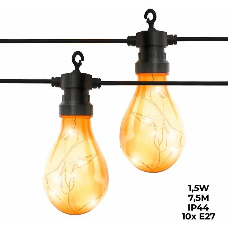

Guirnalda luces exterior e interior FAIRY - 7,5m IP44 1,5W | Ambar