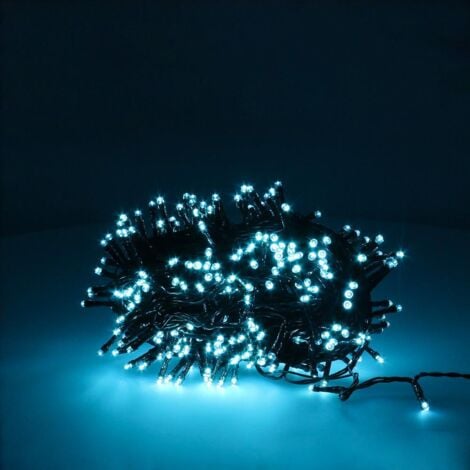 MAURER Guirnalda Luces Navidad 300 Leds Color Azul Hielo. Luz Navidad Interiores y Exteriores Ip44