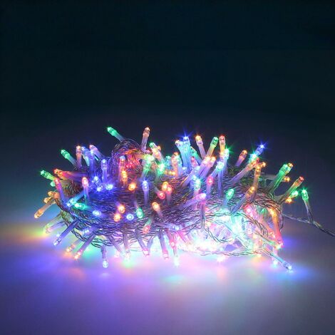 Guinalda luces navidad 300 leds color multicolor. luz navidad interiores y exteriores ip44. cable transparente.