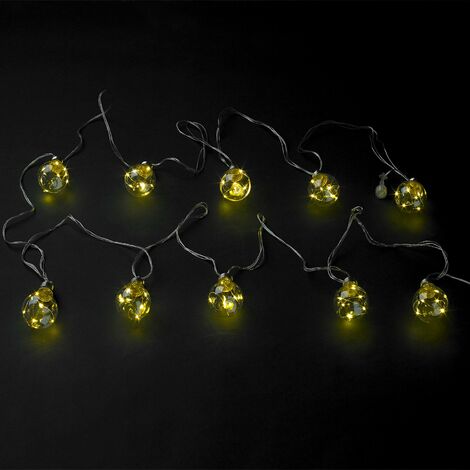 Guirnalda Luces Navidad Jardin Decorativa 10 Bombillas 60 microleds. Luz Navidad Interiores y Exteriores IP44