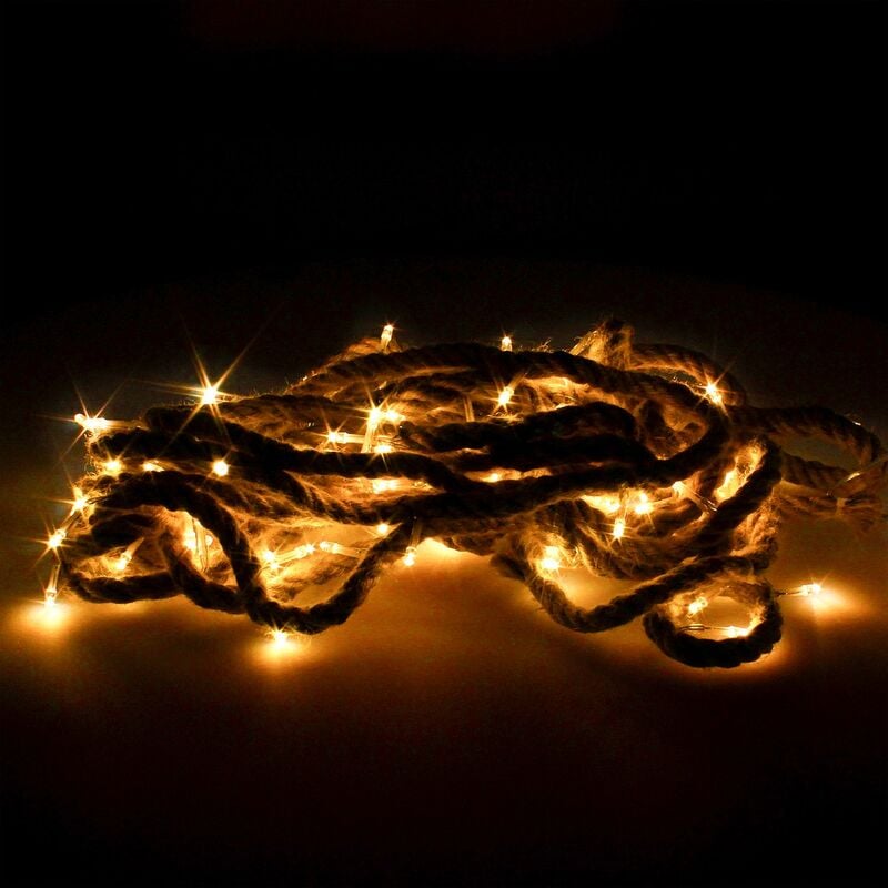 

Guirnalda luces navidad led cuerda 100 microled blanco calido luz navidad interiores y exteriores ip44