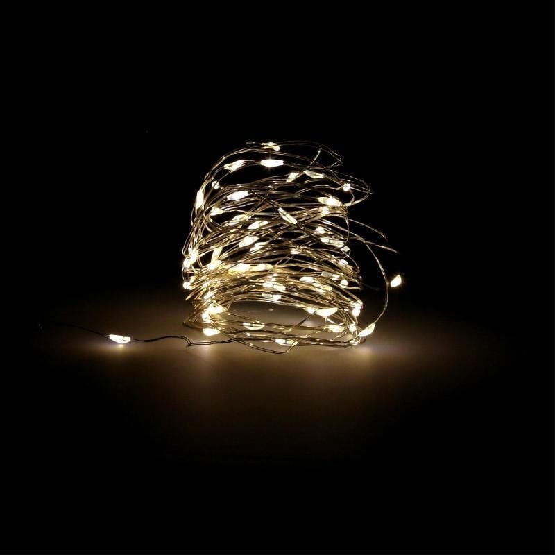

Guirnalda luces navidad microled 40 leds color blanco calido. luz navidad interiores ip20 a pilas (3 aa no incluidas)