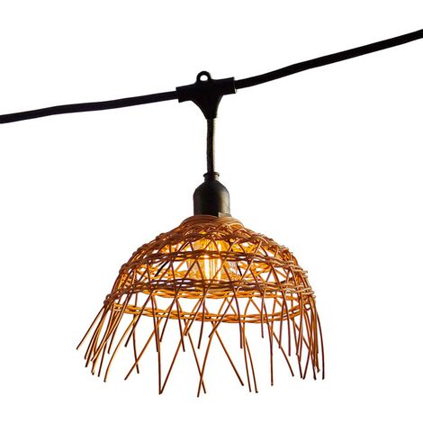 Guirnalda luminosa exótica 6M 10xE27 HAWAII LIGHT - Bois clair