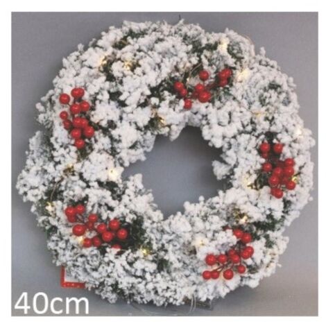 Guirnalda navideña de PVC con frutos rojos 40cm
