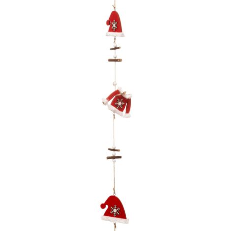 Guirnalda navideña roja Gorro y Abrigo 150 cm - Atmosphera créateur d'intérieur