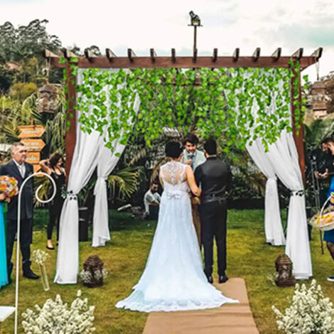 Guirnalda rústica de hiedra artificial con texto colorido, 2,2 m, de plástico, hojas colgantes, 12 piezas para decoración de bodas, hogar, jardín y fiestas.