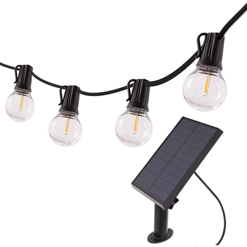 

Guirnalda solar de jardín con 12 bombillas led Party de PVCnegra de 8,5 metros