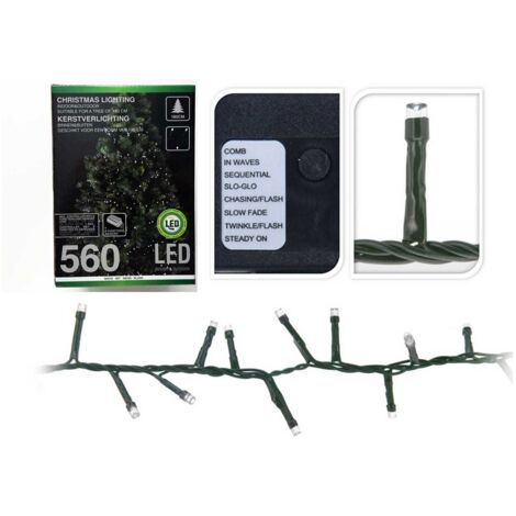 Guirnalda 'tipo espino' multifuncion 560 leds luz fria (ip44 exterior) 14m