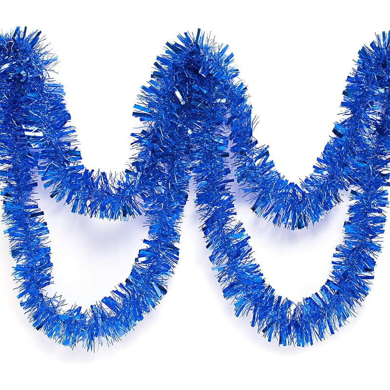 

Sun Flowerde - Guirnalda twist de oropel metálico de 10 piezas azul