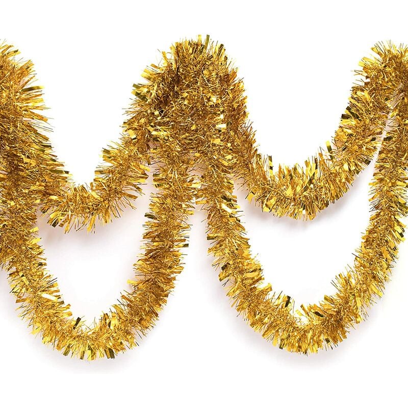 

Sun Flowerde - 10 piezas de oropel metálico twist garland gold