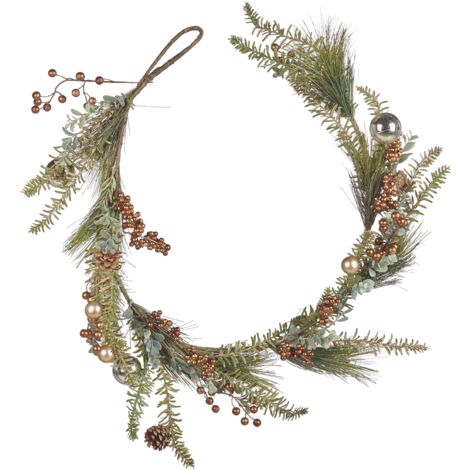 Guirnalda verde cobrizo 150 cm material sintético artificial Navidad adornos Rota