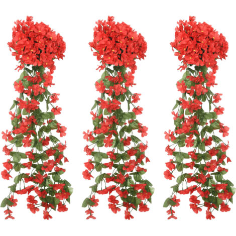 Guirnaldas de flores de Navidad 3 uds rojo 85 cm vidaXL