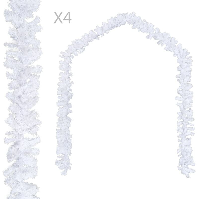

Guirnaldas de Navidad 4 unidades PVC blanco 270 cm