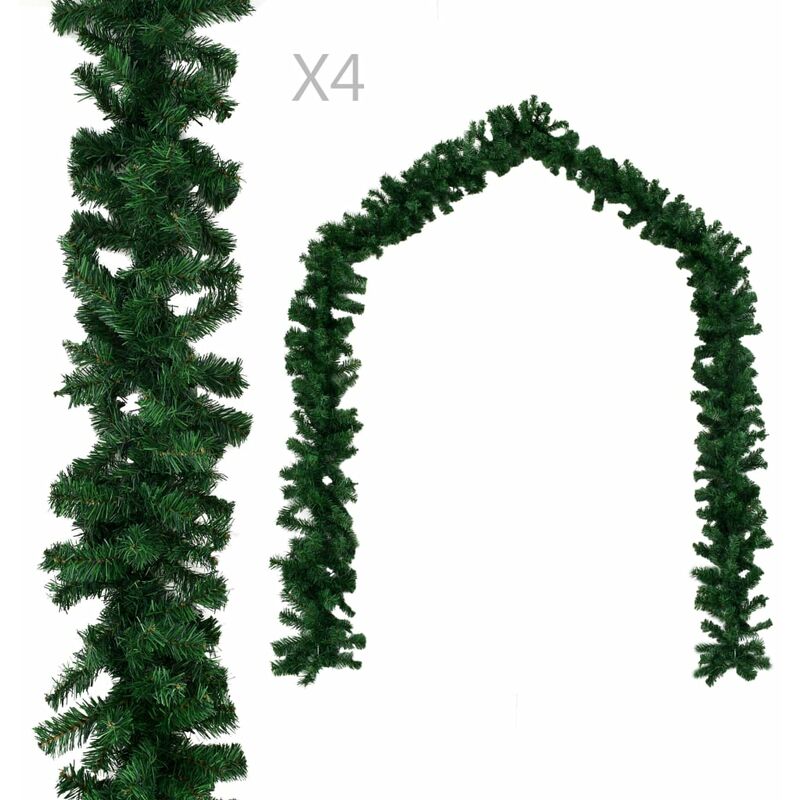

Guirnaldas de Navidad 4 unidades PVC verde 270 cm
