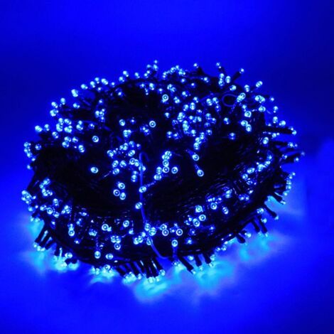Guirxiété lumineuse LED pour sapin de Noël, Modèle bleu Puissance 50 lumières 7 mètres sans télécommande