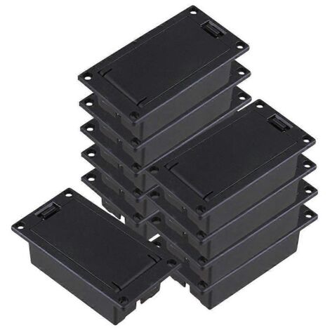 Guitar Bass 9V Battery Holder Compartment Cover Case Black Set of 10--