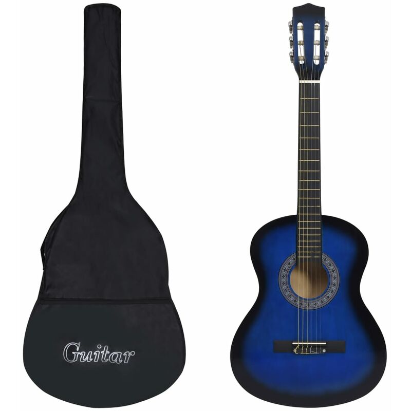 

vidaXL Guitarra clásica para principiantes con funda azul 3/4 36'