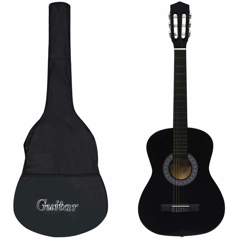 

vidaXL Guitarra clásica para principiantes con funda negra 3/4 36'