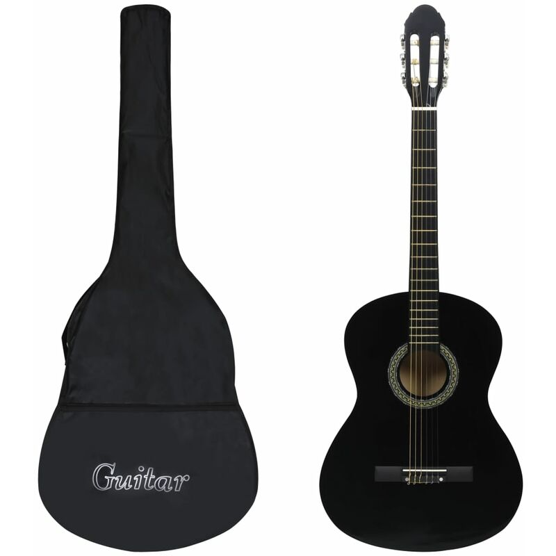 

Guitarra clásica para principiantes con funda negro 4/4 39'