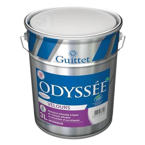Guittet - Odyssée Plus - Velours - Murs intérieurs  Couleur: Blanc - Conditionnement: 3 Litres