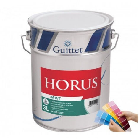Guittet – Peinture blanche mate 1L pour murs et plafonds – Aspect velouté – Temps de séchage 1 à 2h – COV A+ 130g/L - MAT 1 L