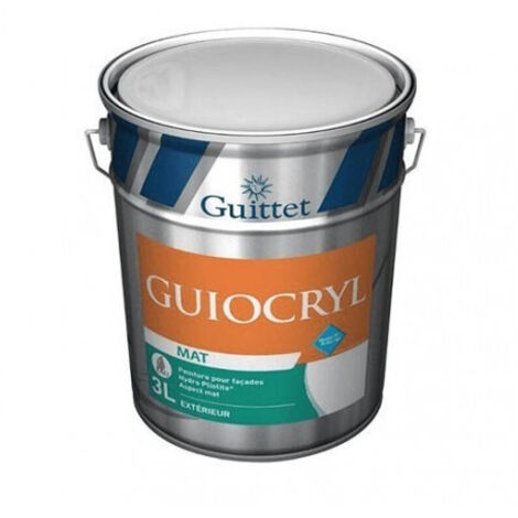 Guittet – Peinture pour façade blanche finition mate 15L – Adhérence sur tous supports – Résistance atmosphères industrielles – 26888