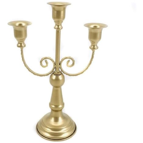Guldlysestager - 3-benet 30 cm midtpunkt til festbord, bryllup, jul og fødselsdagsdekoration