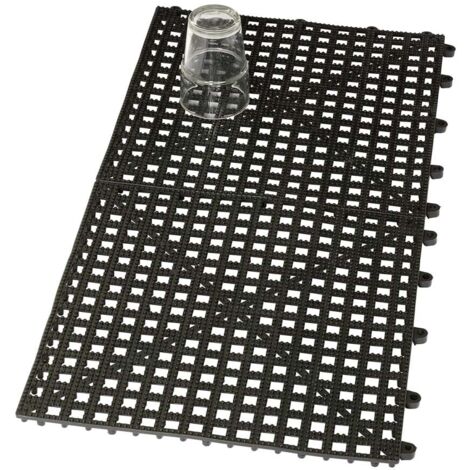 Gummi-Abtropfmatte schwere Ausführung - 31,5 x 31,5cm steckbar, schwarz - 2er Pack